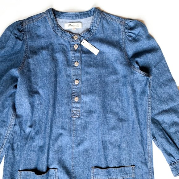NWT madewell denim patch pocket popover shirtdress - Picture 3 of 5